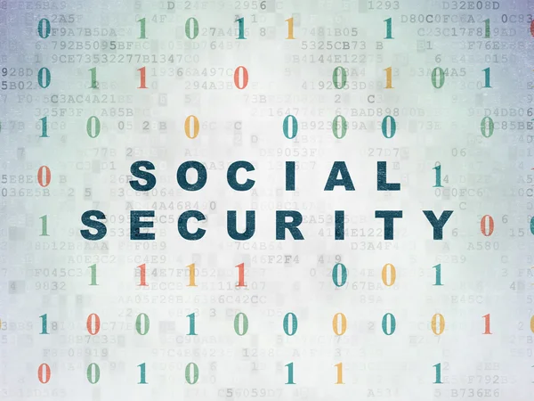 Concept de confidentialité : Sécurité sociale sur fond de papier numérique — Photo