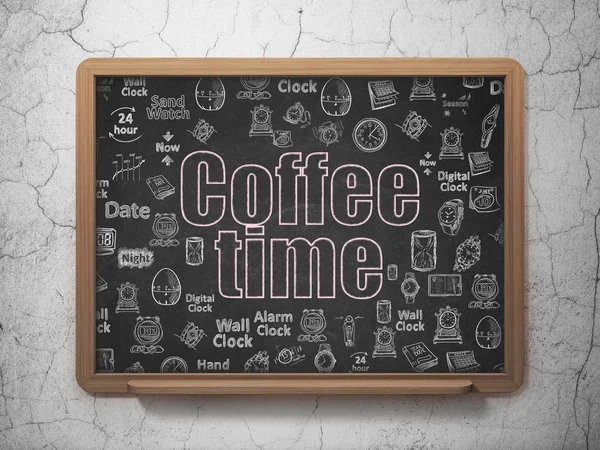 Concetto di tempo: Coffee Time su sfondo Consiglio scolastico — Foto Stock
