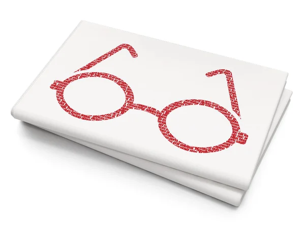 Science concept: Glasses on Blank Newspaper background — Stock Photo, Image