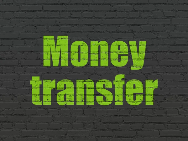 Banking concept: Money Transfer on wall background — Zdjęcie stockowe