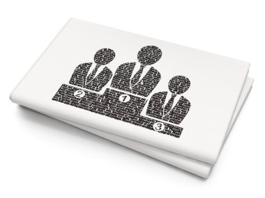 Business concept: Business Team on Blank Newspaper background