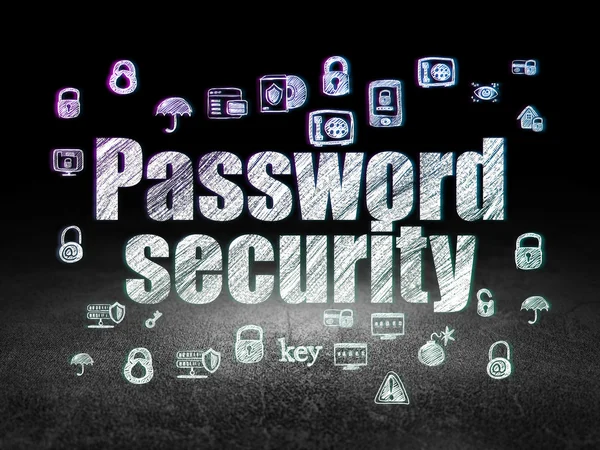 Concetto di sicurezza: Password Sicurezza in camera oscura grunge — Foto Stock