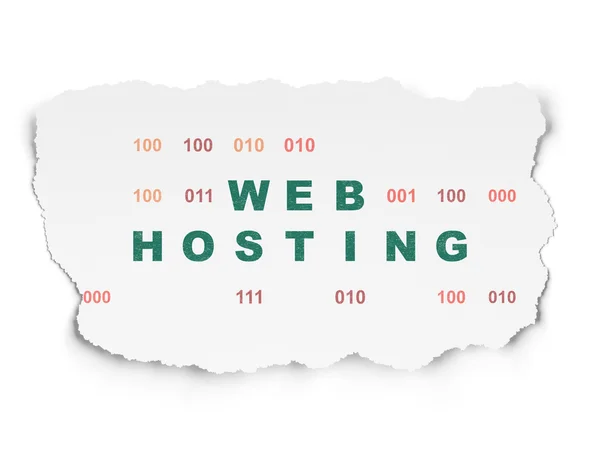 Concetto di Web design: Web Hosting su sfondo carta strappata — Foto Stock