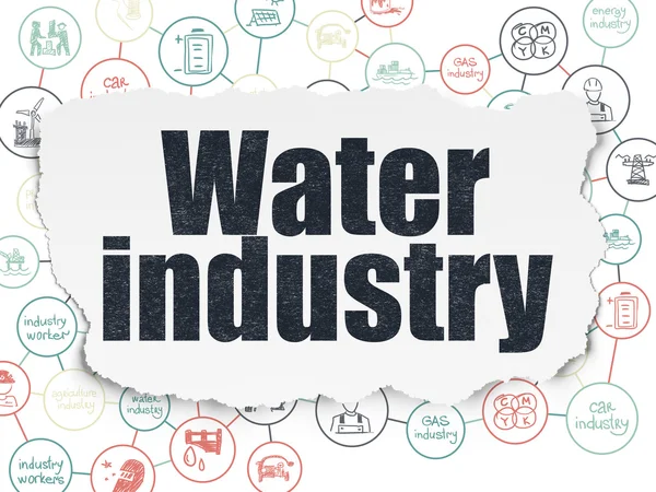 Concepto industrial: Industria del agua sobre fondo de papel desgarrado — Foto de Stock