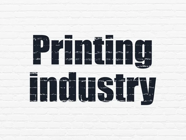 Βιομηχανία έννοια: εκτύπωση βιομηχανία σε φόντο τοίχο — Φωτογραφία Αρχείου