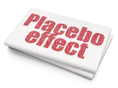 Medicine concept: Placebo Effect on Blank Newspaper background