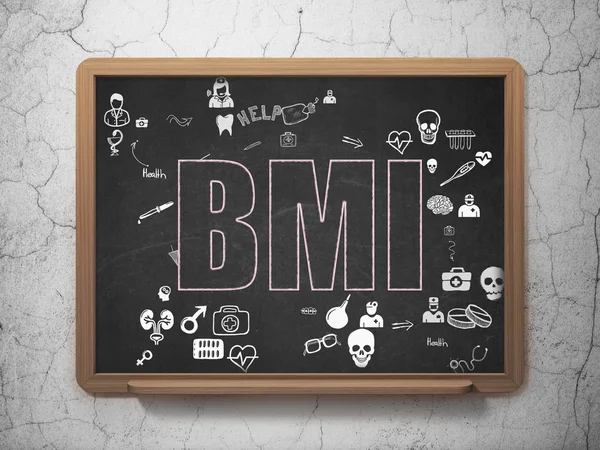Medicine concept: BMI on School Board background — Stockfoto