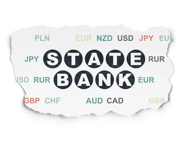 货币概念 ︰ 撕裂的纸张背景上的国家银行 — 图库照片