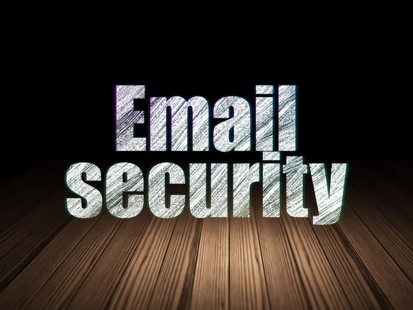 Safety concept: Email Security in grunge dark room — Stock Photo, Image