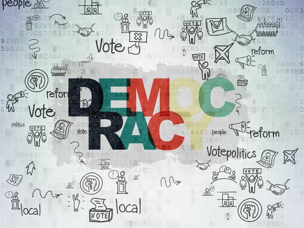 Politics concept: Democracy on Digital Paper background — Zdjęcie stockowe