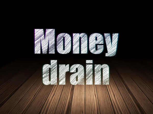 Banking concept: Money Drain in grunge dark room — Stock Photo, Image