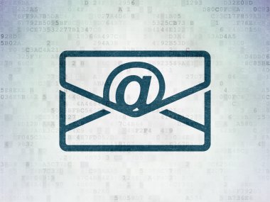 Ekonomi kavramı: e-posta dijital kağıt arka plan üzerinde