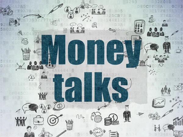Bedrijfsconcept: Money Talks op digitale papier achtergrond — Stockfoto