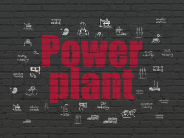 Manufacuring kavramı: santral duvar arka plan üzerinde