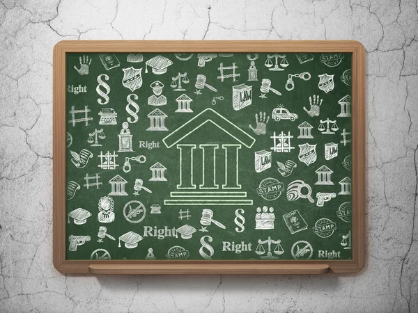 Law concept: gerechtsgebouw op schoolbestuur achtergrond — Stockfoto