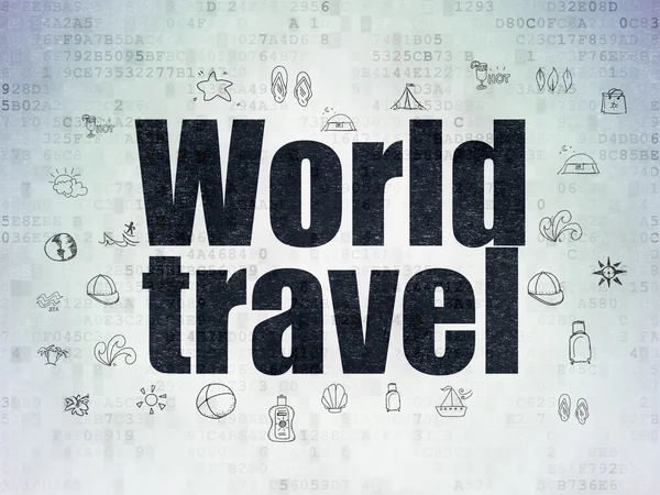 Urlaubskonzept: Weltreise auf digitalem Papier — Stockfoto