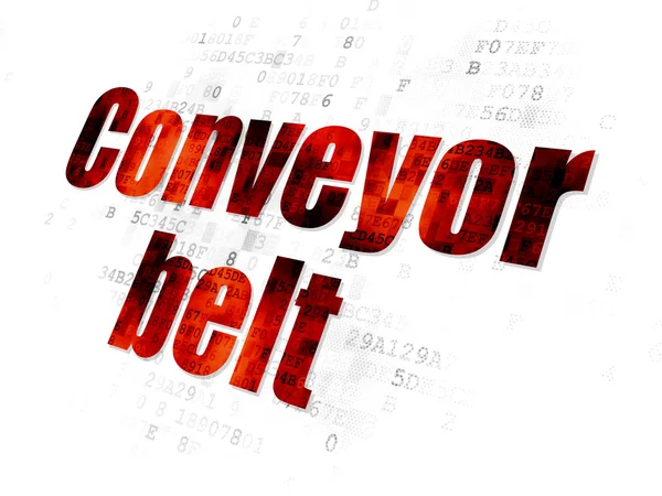Industry concept: Conveyor Belt on Digital background — Stockfoto