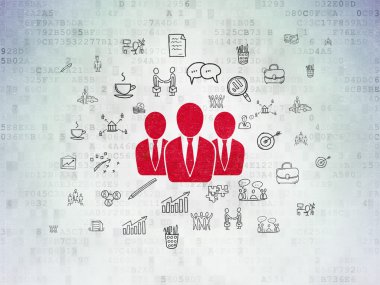 Finance concept: Business People on Digital Paper background