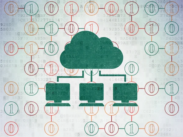 Cloud-Netzwerkkonzept: Cloud-Netzwerk auf digitalem Papierhintergrund — Stockfoto