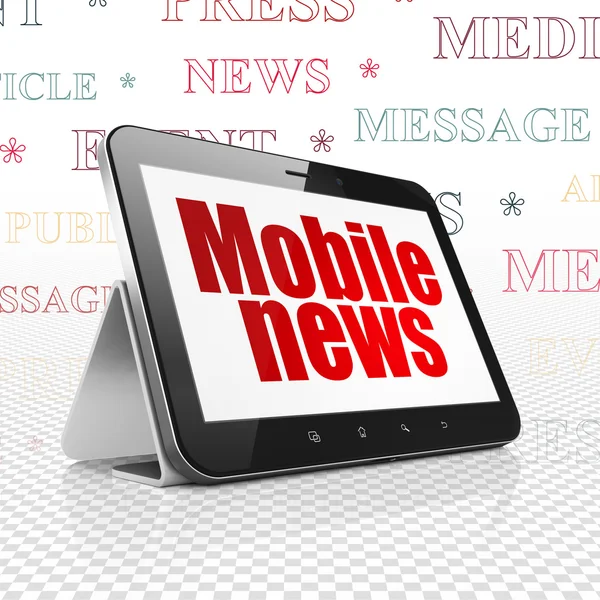Concepto de noticias: Tablet Computer con Mobile News en pantalla — Foto de Stock