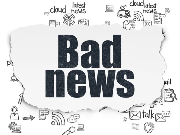 Nyheter koncept: dåliga nyheter på sönderrivet papper bakgrund — Stockfoto