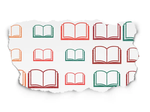 Science concept: Book icons on Torn Paper background — 스톡 사진