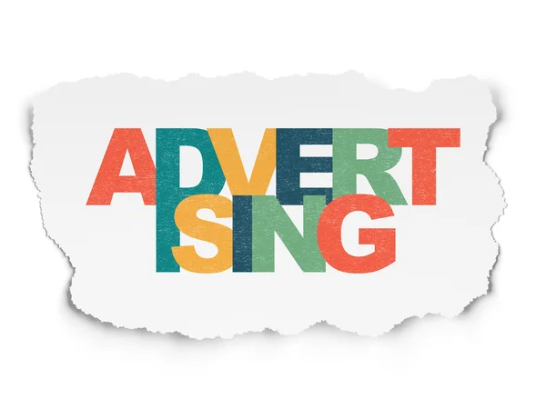 Marketing koncepció: reklám szakadt papír alapon — Stock Fotó