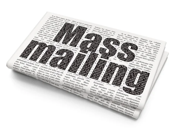 Concepto de marketing: Mailing masivo en el fondo del periódico —  Fotos de Stock