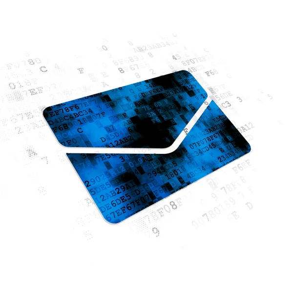 Finanzierungskonzept: E-Mail auf digitalem Hintergrund — Stockfoto
