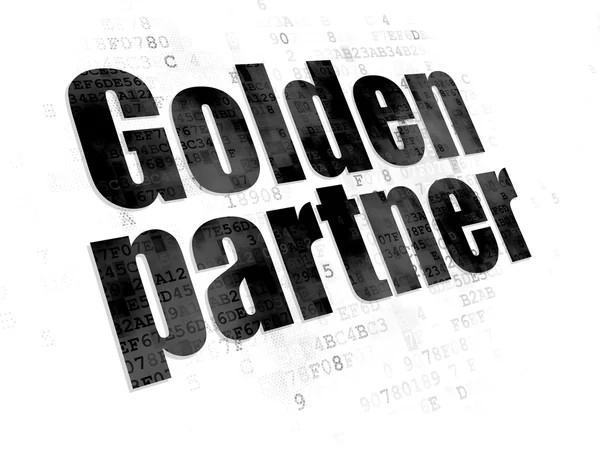 Finance concept: Golden Partner on Digital background — Stock Photo, Image