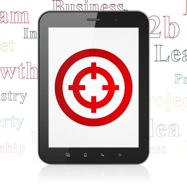 Business concept: Tablet Computer with Target on display — Stock Photo, Image