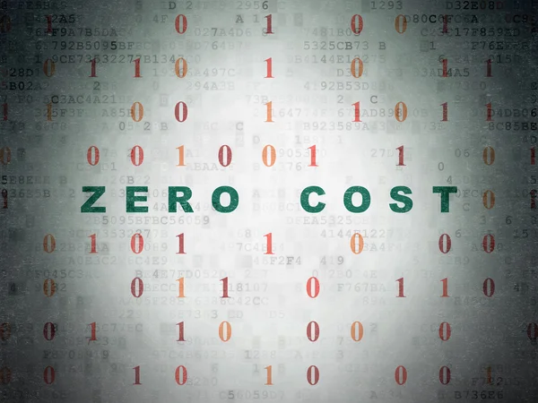 Concetto aziendale: costo zero sullo sfondo della carta digitale — Foto Stock