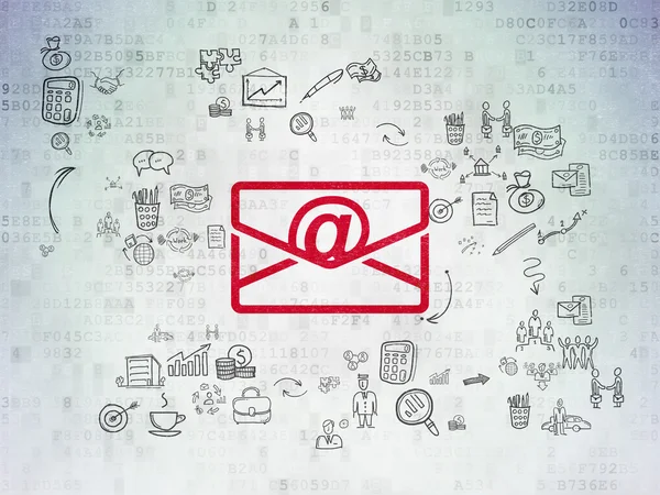 Geschäftskonzept: E-Mail auf digitalem Papier Hintergrund — Stockfoto