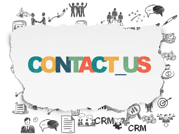 Business concept: Contact us on Torn Paper background — Stock Photo, Image