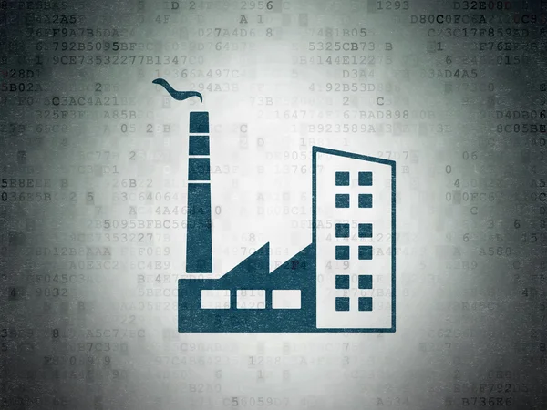 Business concept: Industry Building on Digital Paper background — ストック写真