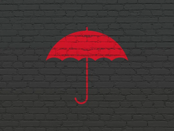 Security concept: Umbrella on wall background — Stock Photo, Image