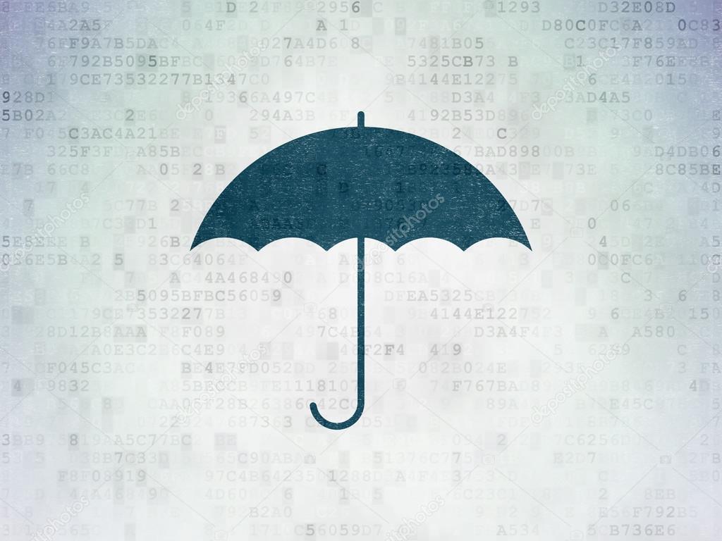 Security concept: Umbrella on Digital Paper background