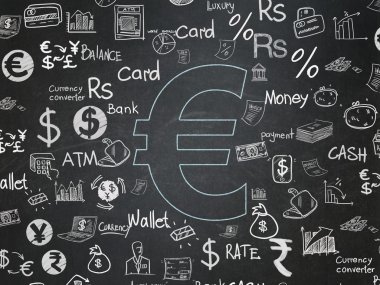 Money concept: Euro on School Board background