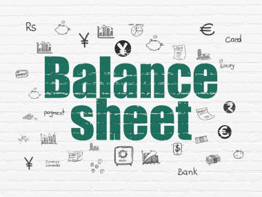 Para kavramı: bilanço duvar arka plan üzerinde