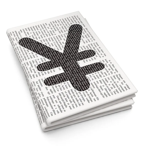 Geld-Konzept: Yen vor dem Hintergrund der Zeitung — Stockfoto
