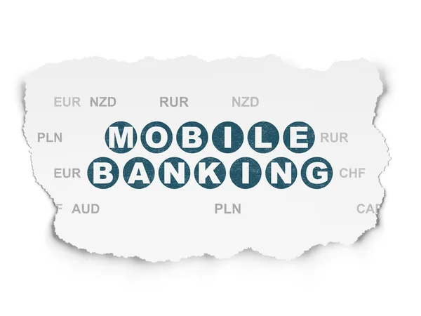 Banking concept: Mobile Banking on Torn Paper background — ストック写真