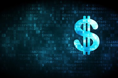 Para kavramı: Doları dijital arka plan üzerinde