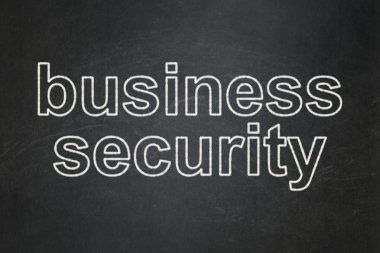 Protection concept: Business Security on chalkboard background
