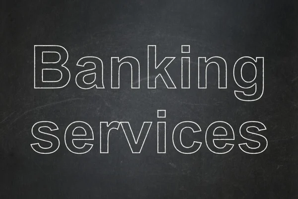 Концепция денег: Банковские услуги на фоне доски — стоковое фото