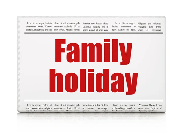 Conceito de viagem: manchete do jornal Family Holiday — Fotografia de Stock