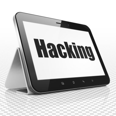 Security concept: Tablet Computer with Hacking on display
