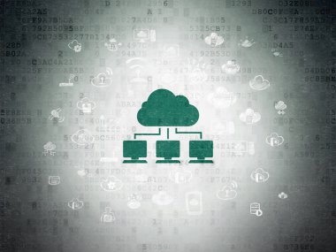 Cloud computing concept: Cloud Network on Digital Paper background