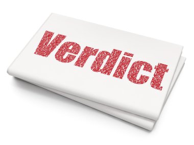 Hukuk kavramı: boş gazete arka plan üzerinde karar