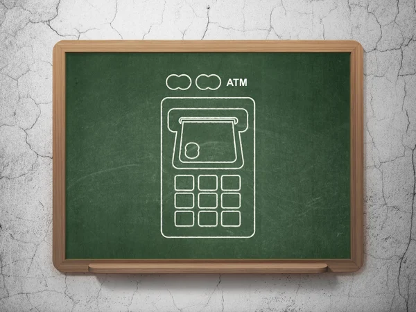 Banking concept: ATM Machine on chalkboard background — ストック写真