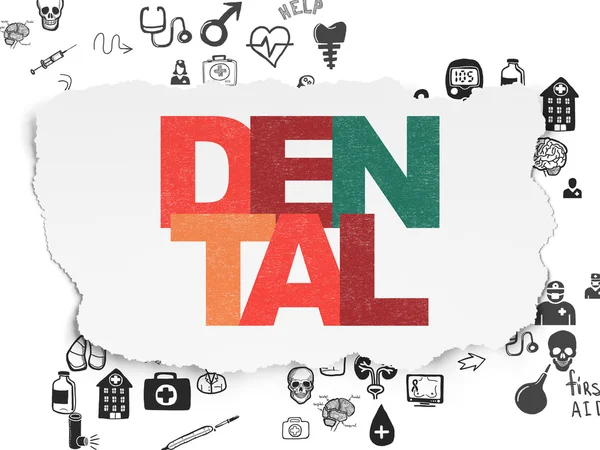 Gesundheitskonzept: Zahnfleisch auf zerrissenem Papier — Stockfoto